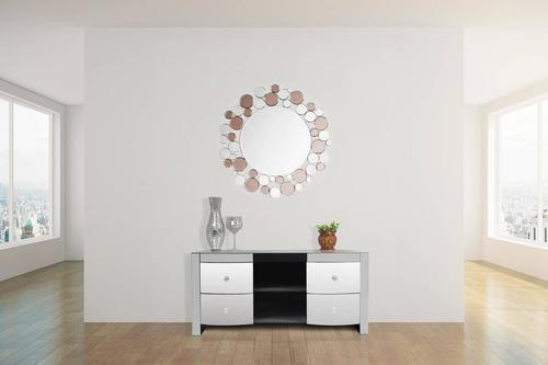 NÁSTĚNNÉ ZRCADLO 80/80/3 cm  - růžová/barvy stříbra, Basics, kov/sklo (80/80/3cm)
