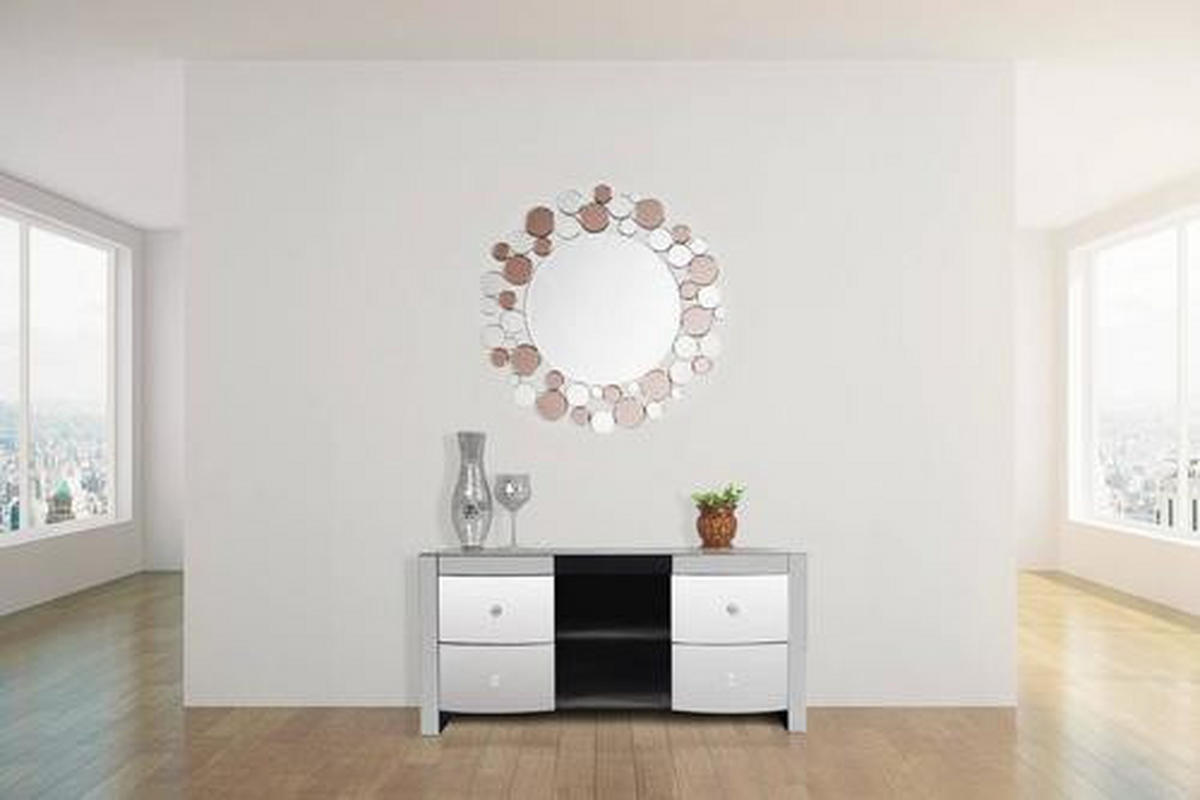 VÄGGSPEGEL 80/80/3 cm    - silver/rosa, Basics, metall/glas (80/80/3cm) - Kayoom