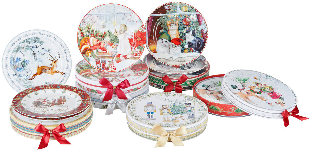 TALÍŘEK NA DORT, keramika, 20 cm - vícebarevná, Lifestyle, keramika (20cm) - X-Mas