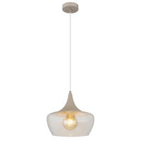 HÄNGELEUCHTE Arola 30/120 cm  - Sandfarben/Klar, Design, Glas/Kunststoff (30/120cm) - Globo