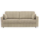 SCHLAFSOFA  in Webstoff Beige  - Chromfarben/Beige, KONVENTIONELL, Textil/Metall (208/86/97cm) - Novel