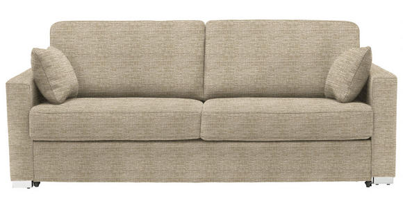 SCHLAFSOFA  in Webstoff Beige  - Chromfarben/Beige, KONVENTIONELL, Textil/Metall (208/86/97cm) - Novel