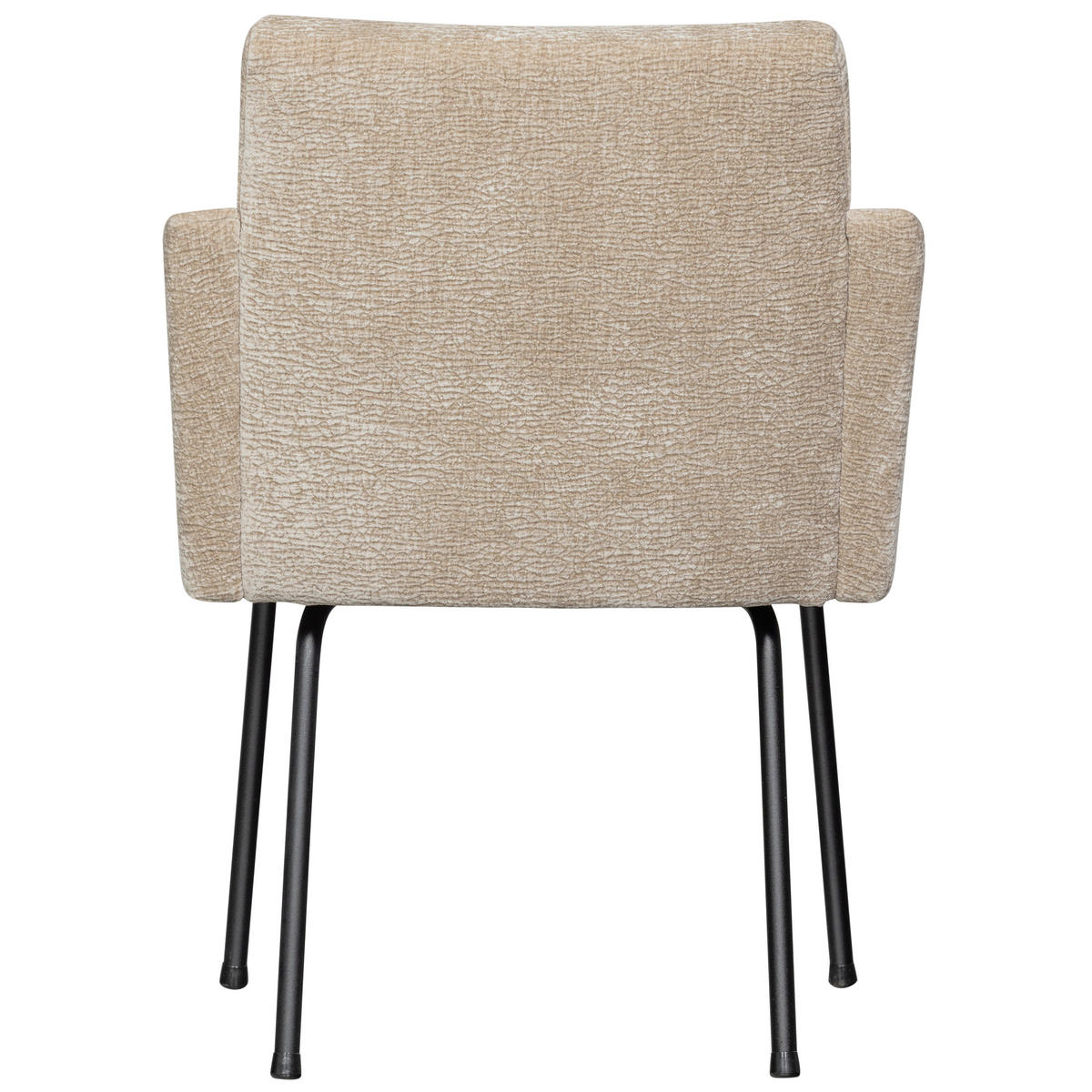 ARMLEHNSTUHL-SET 2 Stück  Chenille  - Sandfarben/Schwarz, MODERN, Textil/Metall (61/82/65cm) - Livetastic