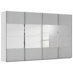 SCHWEBETÜRENSCHRANK  in Seidengrau  - Chromfarben/Seidengrau, Design, Glas/Holzwerkstoff (361/223/68cm) - Novel