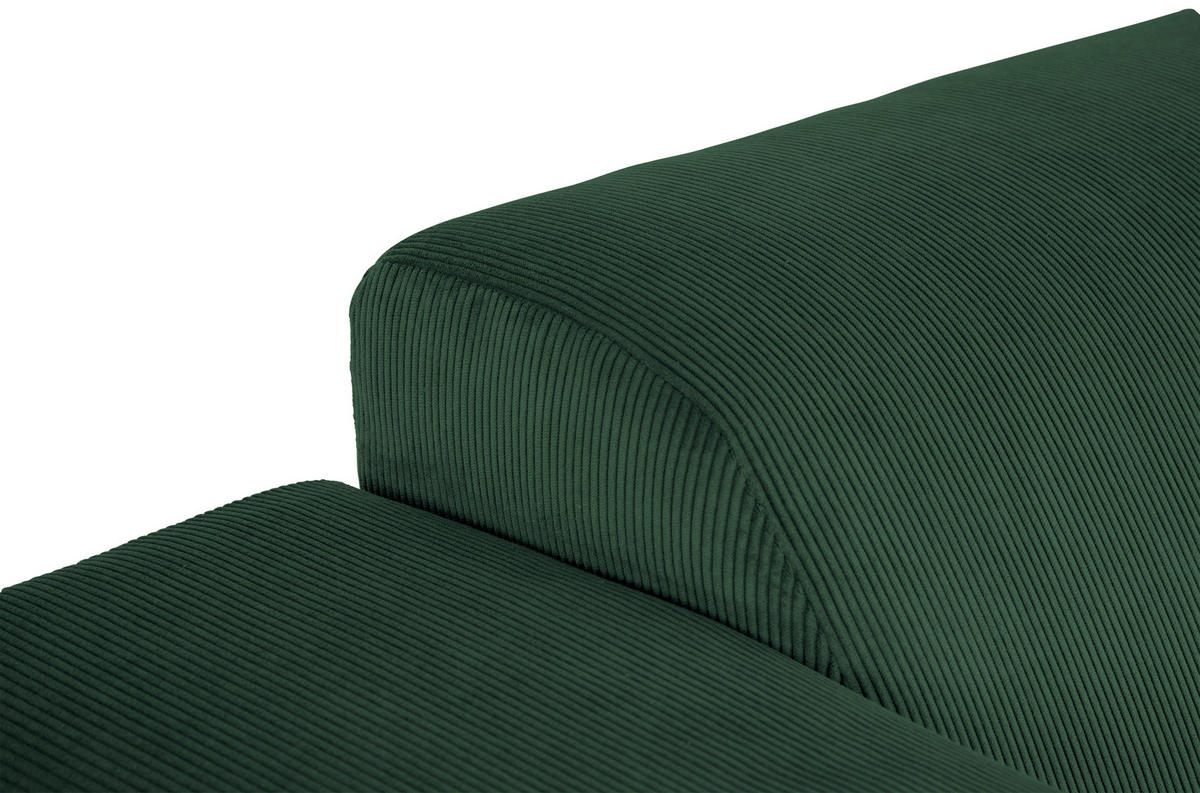 ECKSOFA ERNO in Cord Grün  262/183 cm  - Schwarz/Grün, Design, Textil/Metall (262/183cm) - MID.YOU