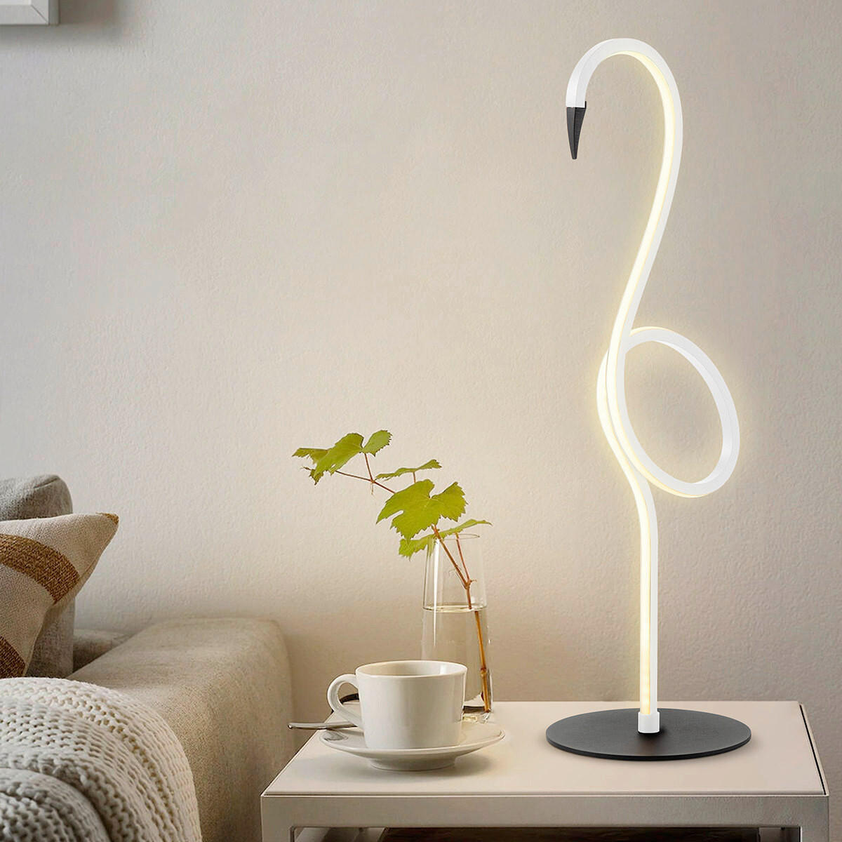 LED-TISCHLEUCHTE - Weiss, Trend, Kunststoff/Metall (15/50cm) - Elstead Lighting