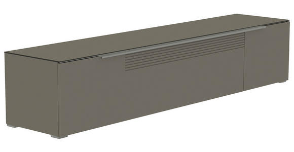 LOWBOARD Grau, Alufarben  210/43/45 cm  - Alufarben/Grau, Design, Glas/Holzwerkstoff (210/43/45cm) - Moderano