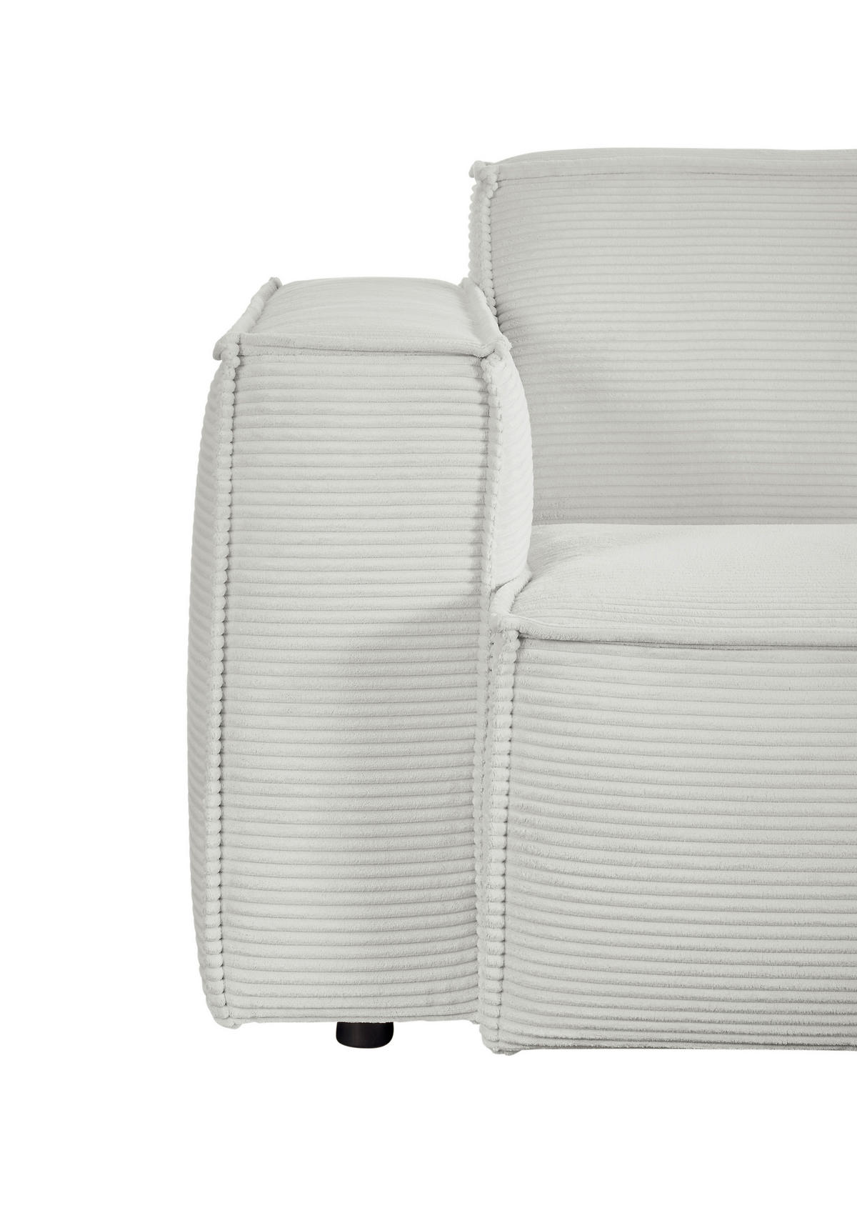 ECKSOFA in Cord Hellgrau  - Hellgrau/Schwarz, Konventionell, Kunststoff/Textil (254/224cm) - Hom`in