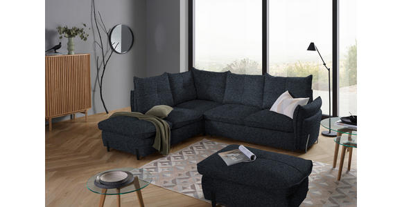 ECKSOFA in Bouclé Anthrazit  - Anthrazit/Schwarz, Design, Textil/Metall (220/250cm) - Xora