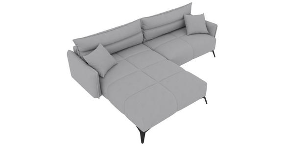 ECKSOFA  in Cord Hellgrau  180/253 cm  - Hellgrau/Schwarz, KONVENTIONELL, Textil/Metall (180/253cm) - Carryhome