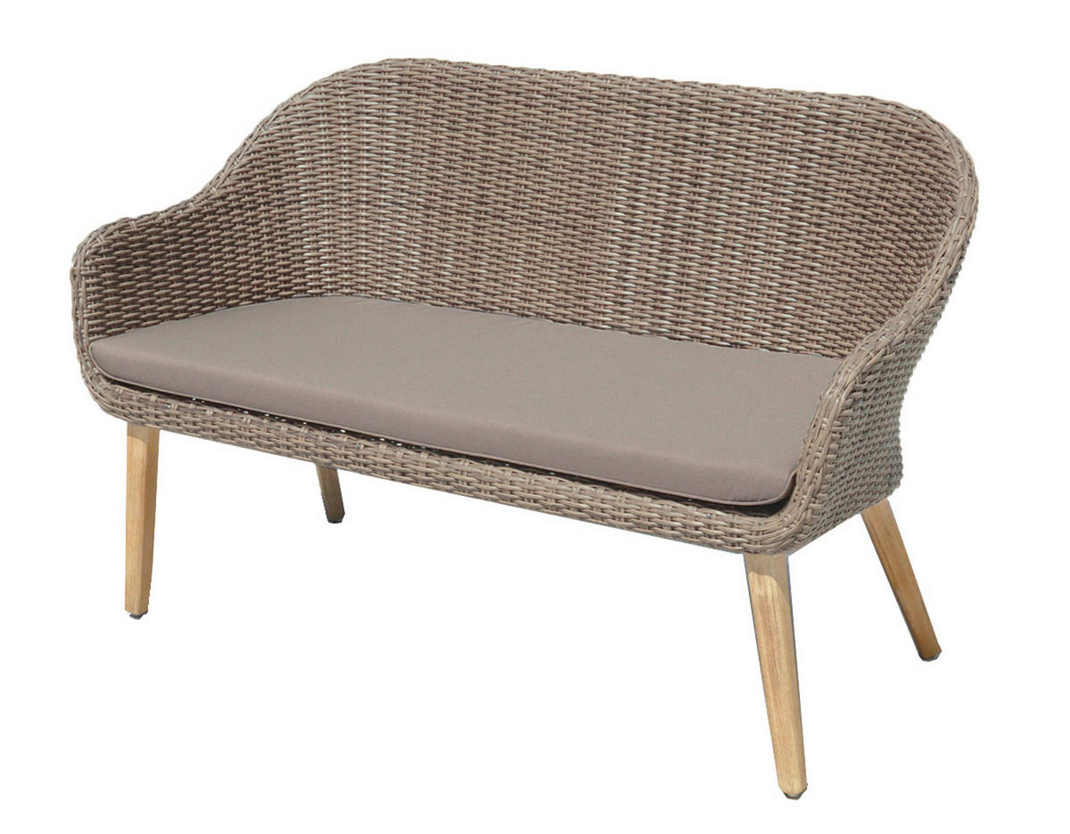 LOUNGEGARNITUR Akazie Hartholz Aluminium  - Braun/Grau, MODERN, Holz/Kunststoff (166/83/236cm) - Gardenson