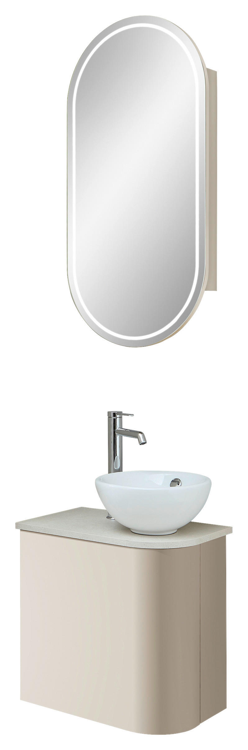 GÄSTEBAD 50,3 cm  - Sandfarben/Kaschmir, Natur, Glas/Keramik (50,3cm) - Sadena