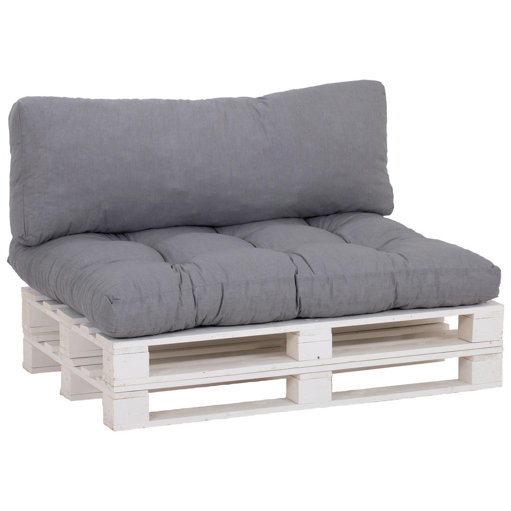Palettenkissen 2-tlg 120x80 Cm Hellgrau