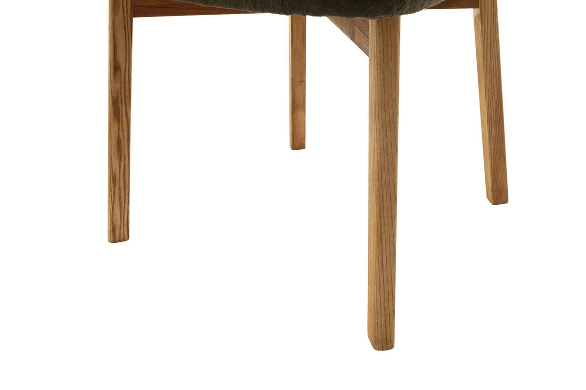 STUHL in Holz, Textil Olivgrün, Wildeiche  - Wildeiche/Olivgrün, KONVENTIONELL, Holz/Textil (50/82/57cm) - Venda