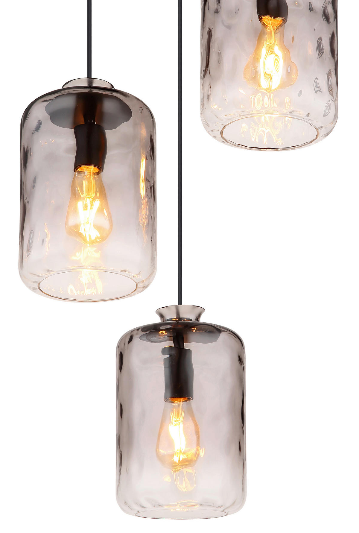 HÄNGELEUCHTE 47/120 cm    - Klar/Schwarz, Design, Glas/Metall (47/120cm) - Globo