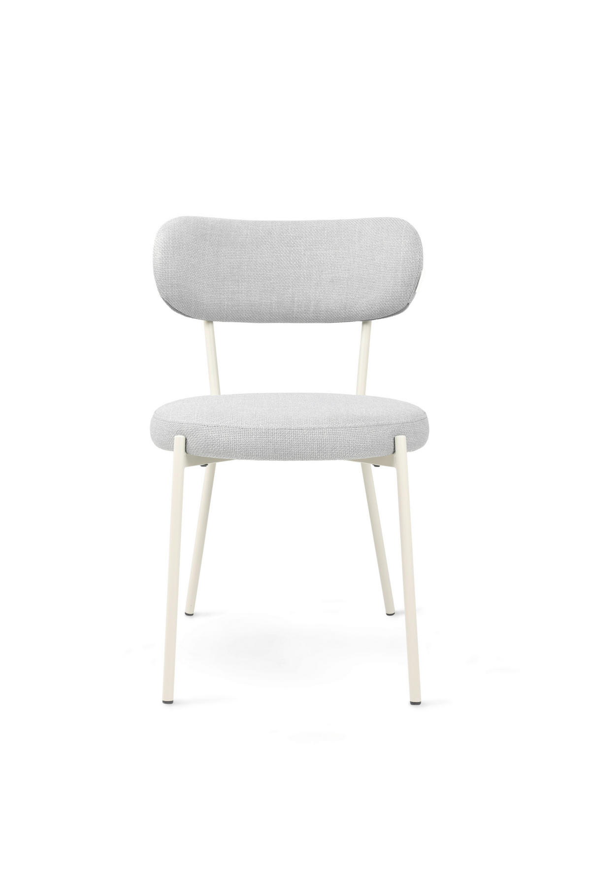 STUHL Webstoff Silberfarben, Weiß  - Silberfarben/Weiß, Basics, Textil/Metall (50/81,5/59cm) - Tom Tailor