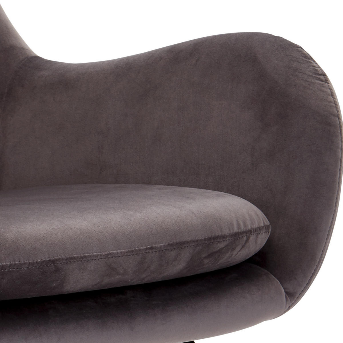 GUGALNI FOTELJ,  naravne barve, črna, svetlo siva les, kovina, tekstil - siva/črna, Moderno, kovina/tekstil (75/102/80cm) - MID.YOU