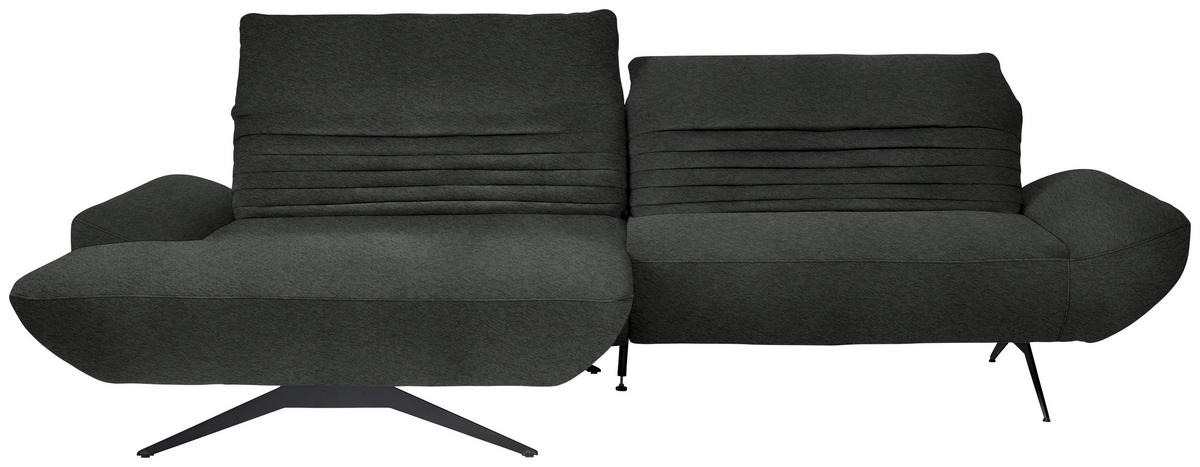 ECKSOFA  in Teddystoff Anthrazit  170-195/280 cm  - Anthrazit/Schwarz, Design, Textil/Metall (170-195/280cm) - Dieter Knoll