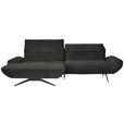 ECKSOFA  in Teddystoff Anthrazit  170-195/280 cm  - Anthrazit/Schwarz, Design, Textil/Metall (170-195/280cm) - Dieter Knoll