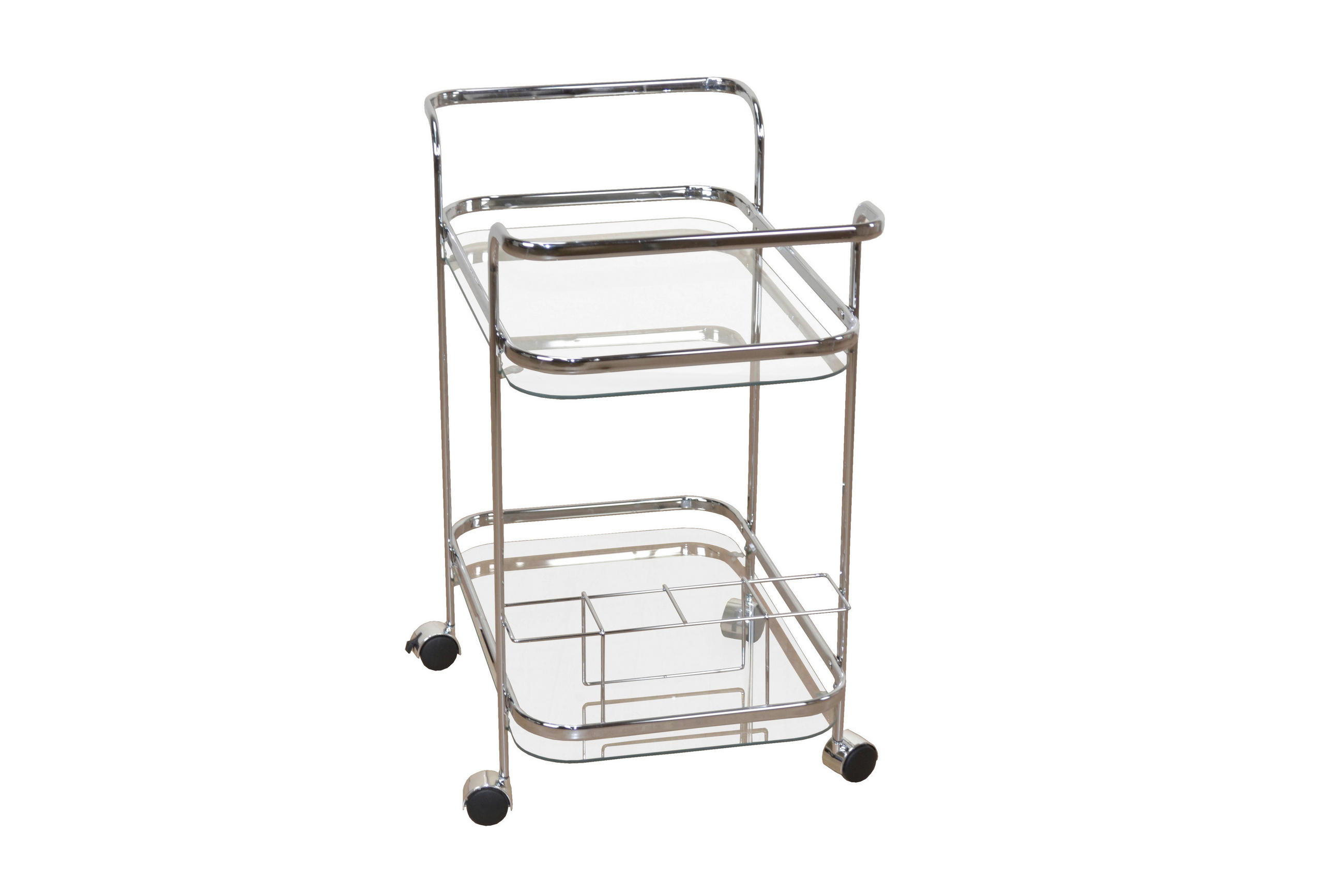SERVIERWAGEN Chromfarben  - Chromfarben, Design, Glas/Kunststoff (44/69/75cm) - MID.YOU