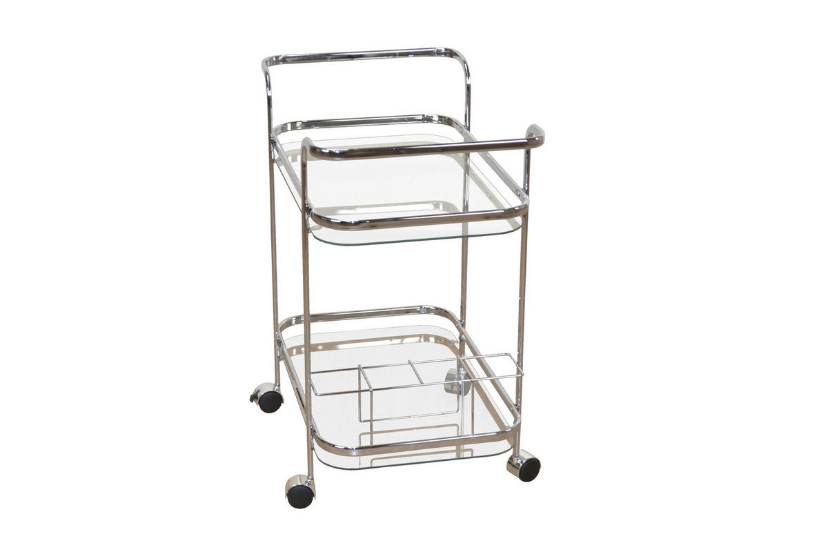 SERVIERWAGEN Chromfarben  - Chromfarben, Design, Glas/Kunststoff (44/69/75cm) - MID.YOU