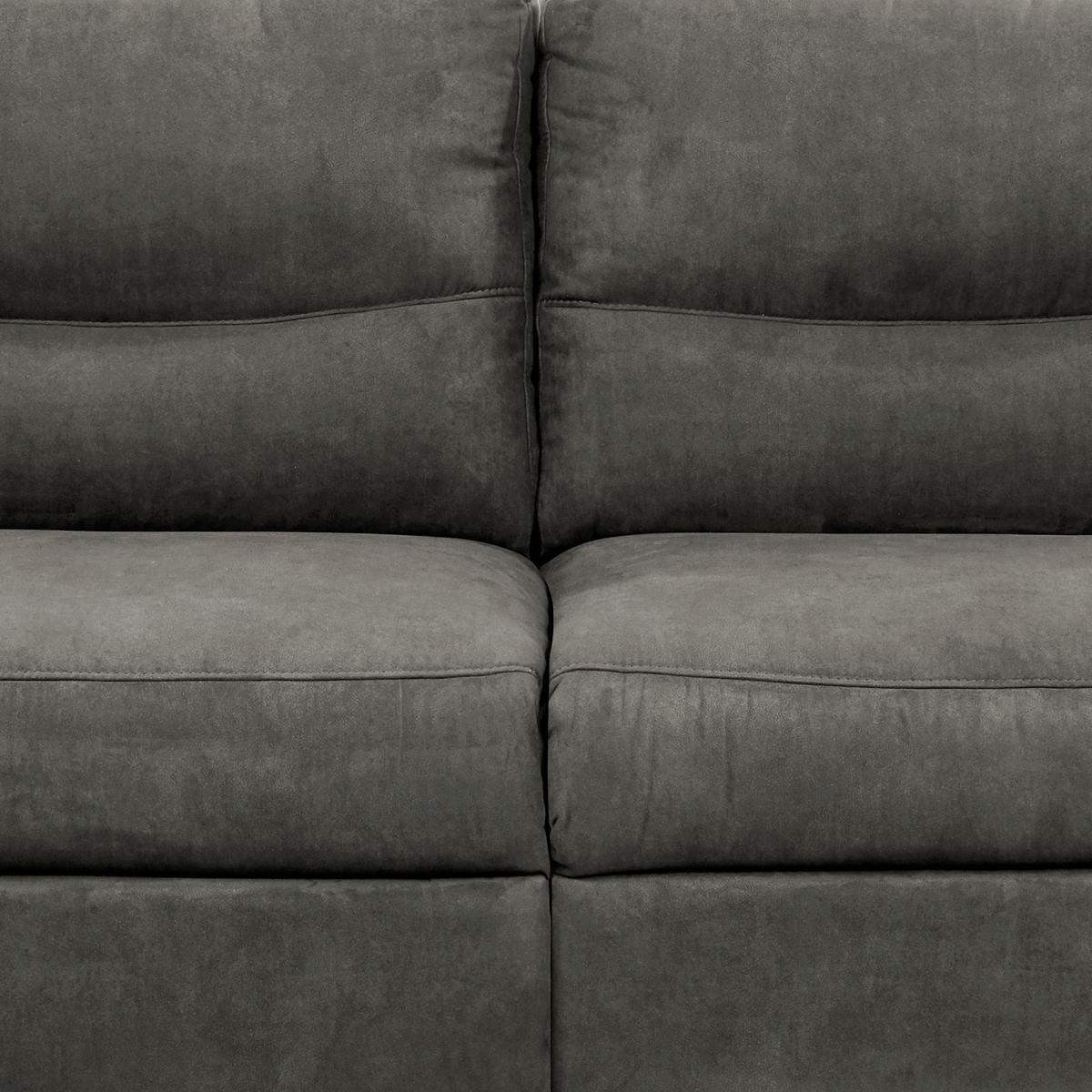 2,5-SITZER HAMPTON in Flachgewebe Anthrazit Landhaus  - Anthrazit/Schwarz, Design, Holz/Textil (214/97/97cm) - Livetastic