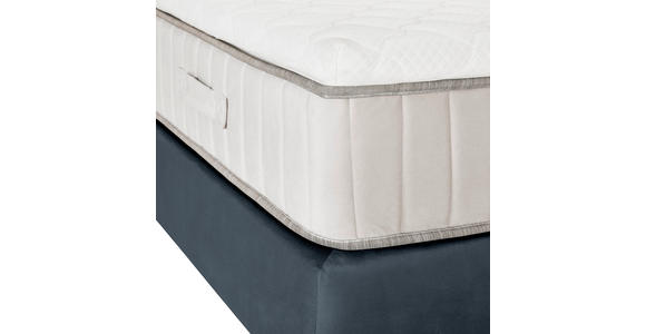 BOXSPRINGBETT 180/200 cm,  in Dunkelgrau, Matratze, Topper, H3 = fest  - Dunkelgrau/Schwarz, Design, Textil/Metall (180/200cm) - Esposa