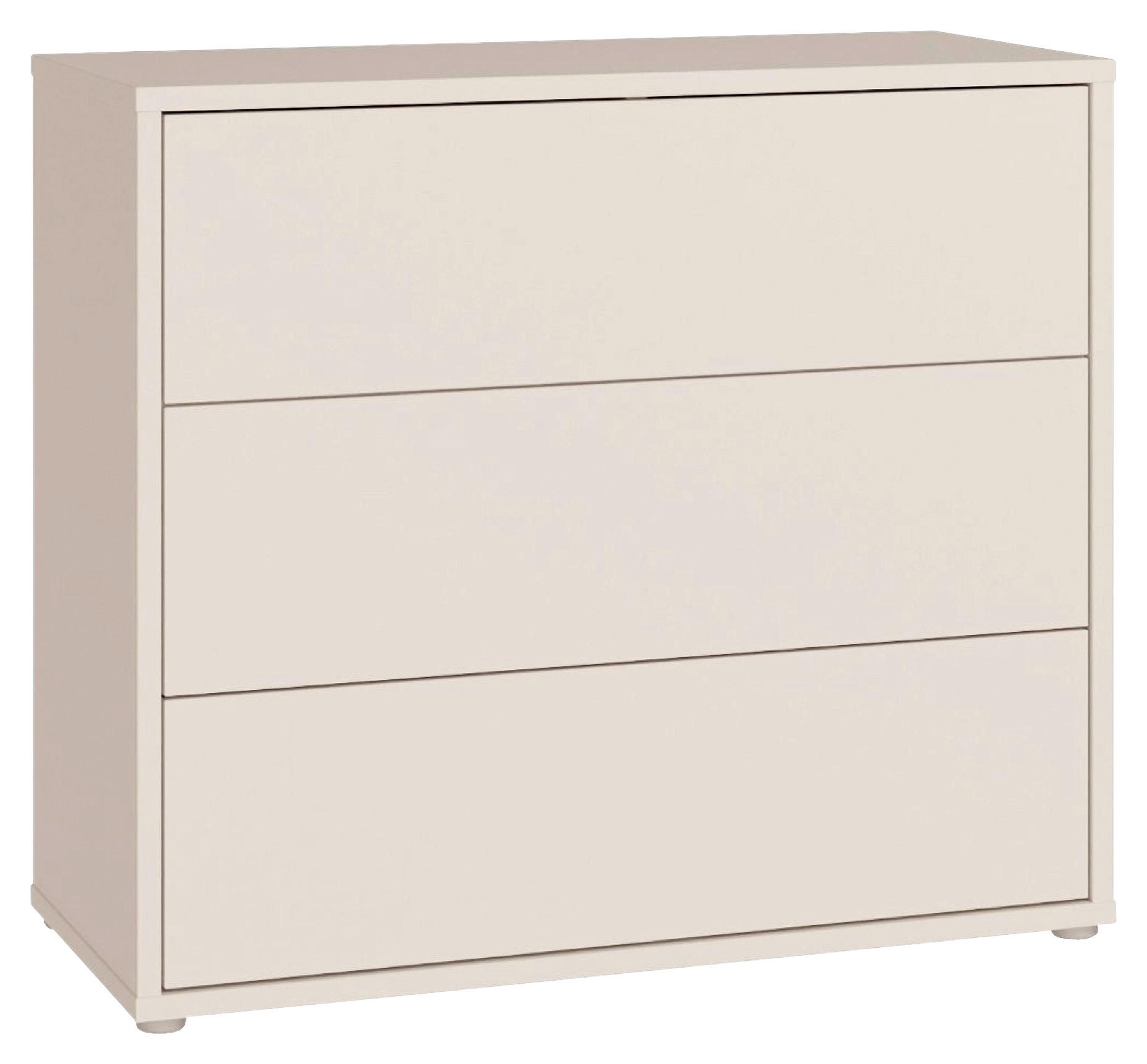 KOMMODE , 95/83/42 cm, 3 Schublade(n)  - Sandfarben/Silberfarben, Trend, Holzwerkstoff/Kunststoff (95/83/42cm) - Carryhome