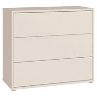 KOMMODE , 95/83/42 cm, 3 Schublade(n)  - Sandfarben/Silberfarben, Trend, Holzwerkstoff/Kunststoff (95/83/42cm) - Carryhome