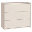 KOMMODE , 95/83/42 cm, 3 Schublade(n)  - Sandfarben/Silberfarben, Trend, Holzwerkstoff/Kunststoff (95/83/42cm) - Carryhome