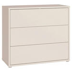 KOMMODE , 95/83/42 cm, 3 Schublade(n)  - Sandfarben/Silberfarben, Trend, Holzwerkstoff/Kunststoff (95/83/42cm) - Carryhome