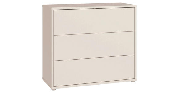 KOMMODE , 95/83/42 cm, 3 Schublade(n)  - Sandfarben/Silberfarben, Trend, Holzwerkstoff/Kunststoff (95/83/42cm) - Carryhome