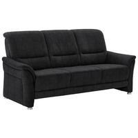 3-SITZER-SOFA Flachgewebe Schwarz  - Alufarben/Schwarz, Konventionell, Textil/Metall (198/96/93cm) - Beldomo Premium