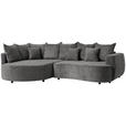 ECKSOFA in Chenille Grau  - Schwarz/Grau, Design, Kunststoff/Textil (194/307cm) - Carryhome