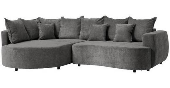 ECKSOFA in Chenille Grau  - Schwarz/Grau, Design, Kunststoff/Textil (194/307cm) - Carryhome