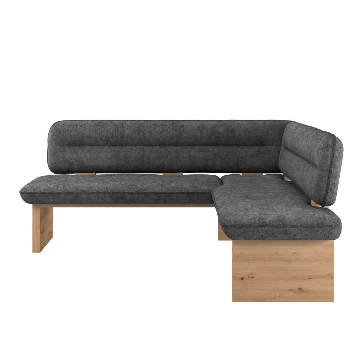 ECKBANK 192/170 cm Webstoff Schwarz Eiche Sperrholz   - Eichefarben/Schwarz, KONVENTIONELL, Holz/Textil (192/170cm) - James Wood