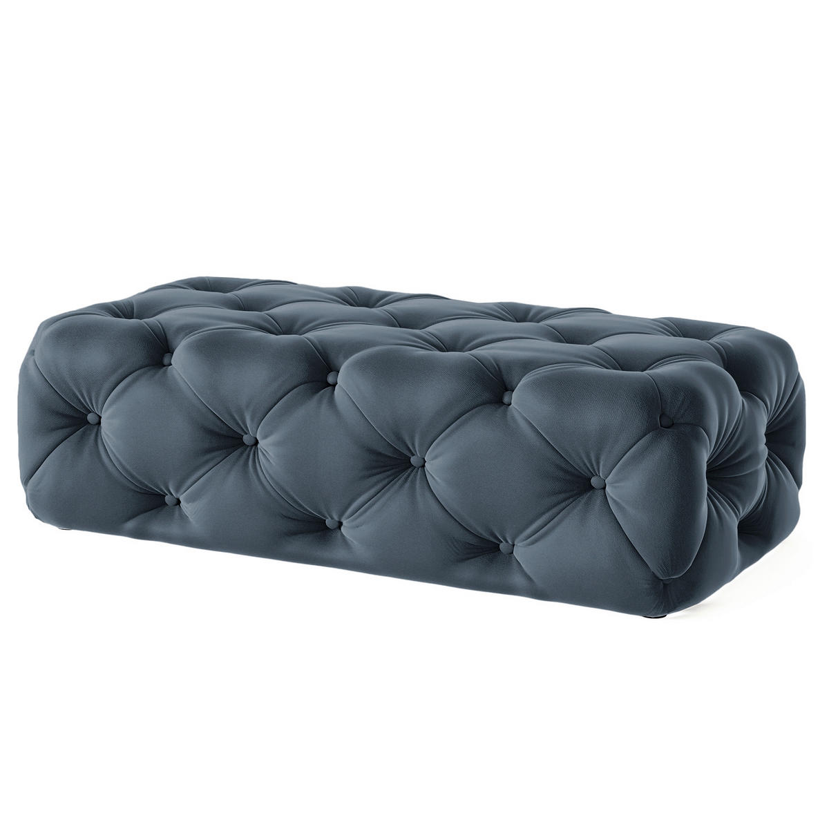 HOCKER in Textil Dunkelblau  - Schwarz/Dunkelblau, Design, Kunststoff/Textil (130/39/65cm) - P & B
