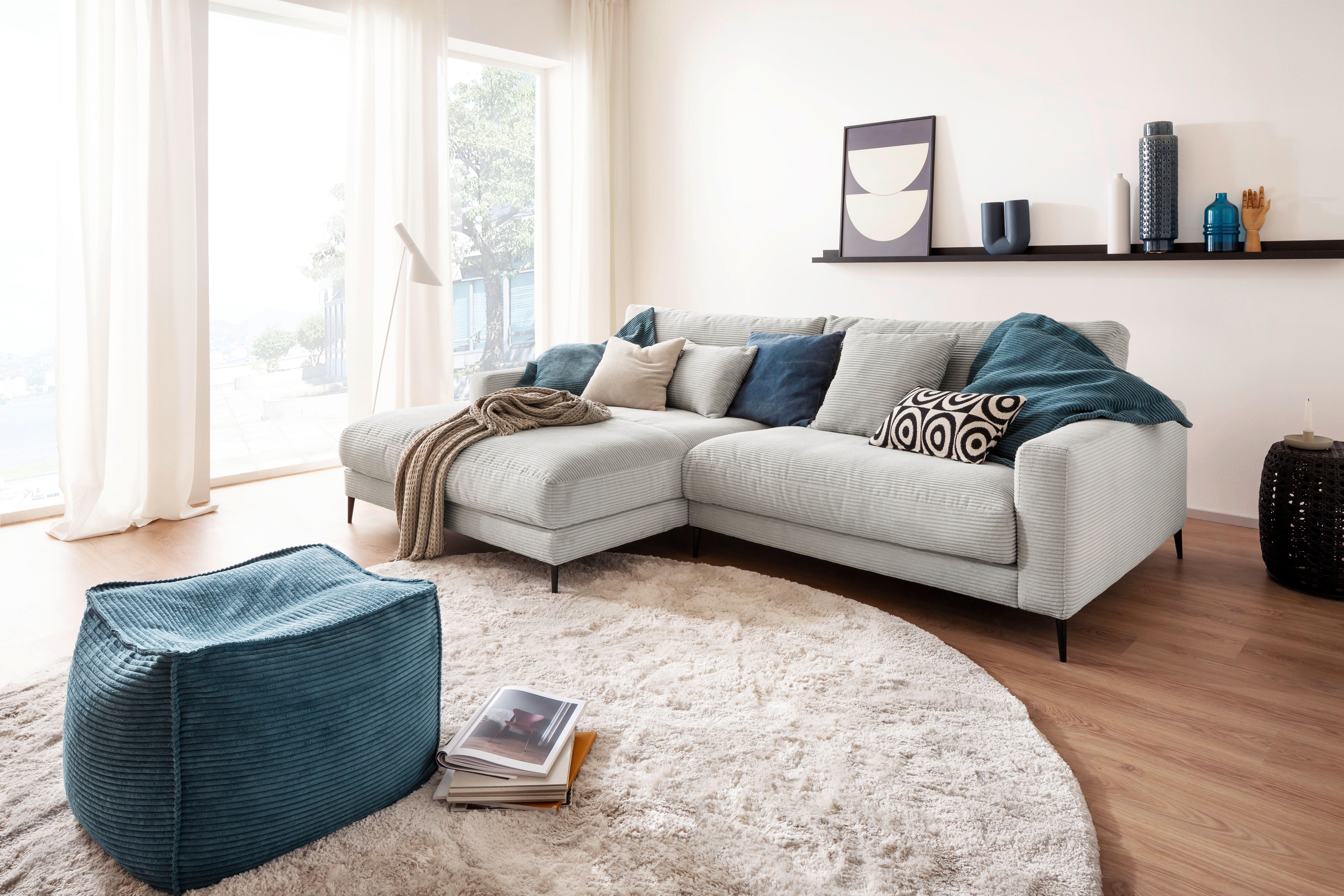 pure home lifestyle ecksofa kord in taupe