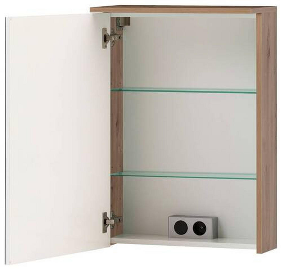 SPIEGELSCHRANK 50,4/72,3/15,9 cm  - Eiche Artisan, Basics, Glas/Holzwerkstoff (50,4/72,3/15,9cm) - Stylife