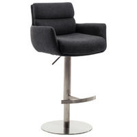 BARHOCKER Metall, Textil Anthrazit, Edelstahlfarben  - Edelstahlfarben/Anthrazit, Design, Textil/Metall (54/84/52cm) - Dieter Knoll