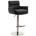 BARHOCKER in Anthrazit, Edelstahlfarben - Edelstahlfarben/Anthrazit, Design, Textil/Metall (54/84/52cm) - Dieter Knoll