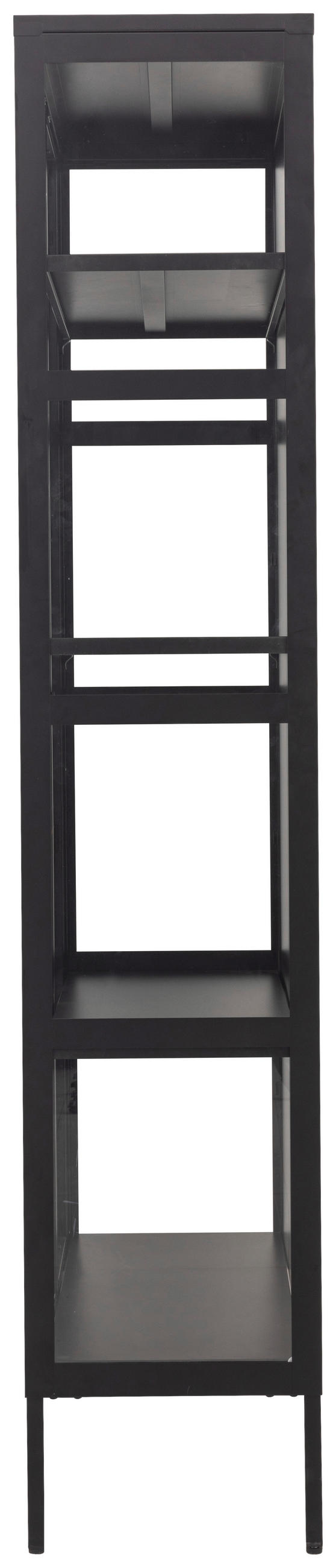VITRINE  in Schwarz  - Schwarz, Design, Glas/Metall (80/180/35cm) - Xora