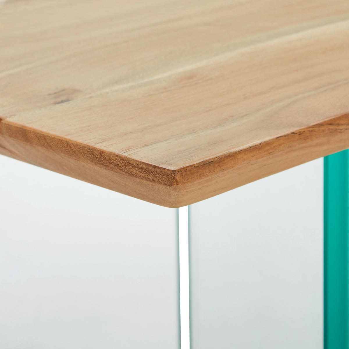 COUCHTISCH Akazie vollmassiv ESG rechteckig Akaziefarben  - Transparent/Akaziefarben, Design, Glas/Holz (130/42/70cm) - Livetastic