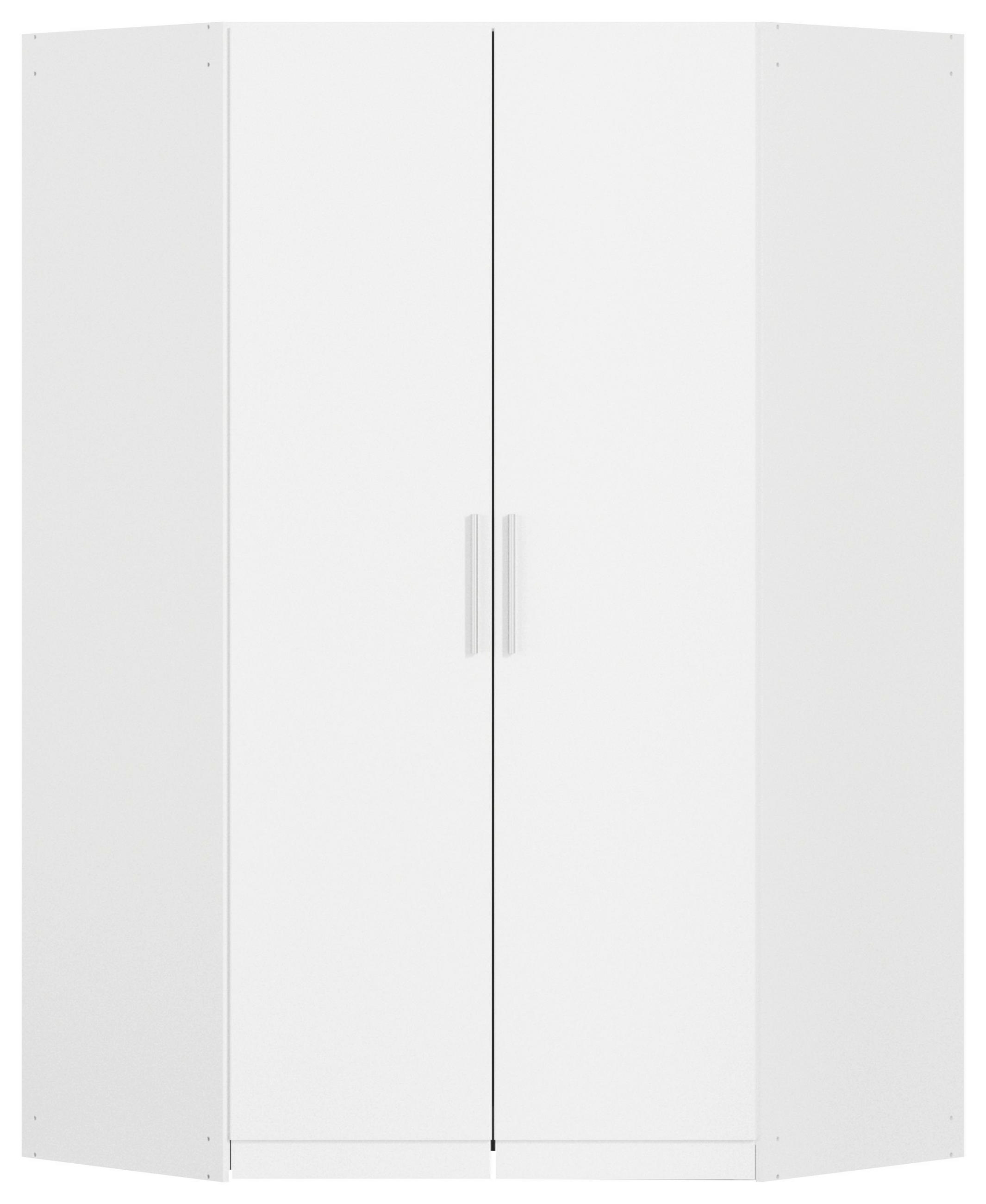 ECKKLEIDERSCHRANK 117/197/54 cm Weiß  - Alufarben/Weiß, KONVENTIONELL, Holzwerkstoff/Kunststoff (117/197/54cm) - home24