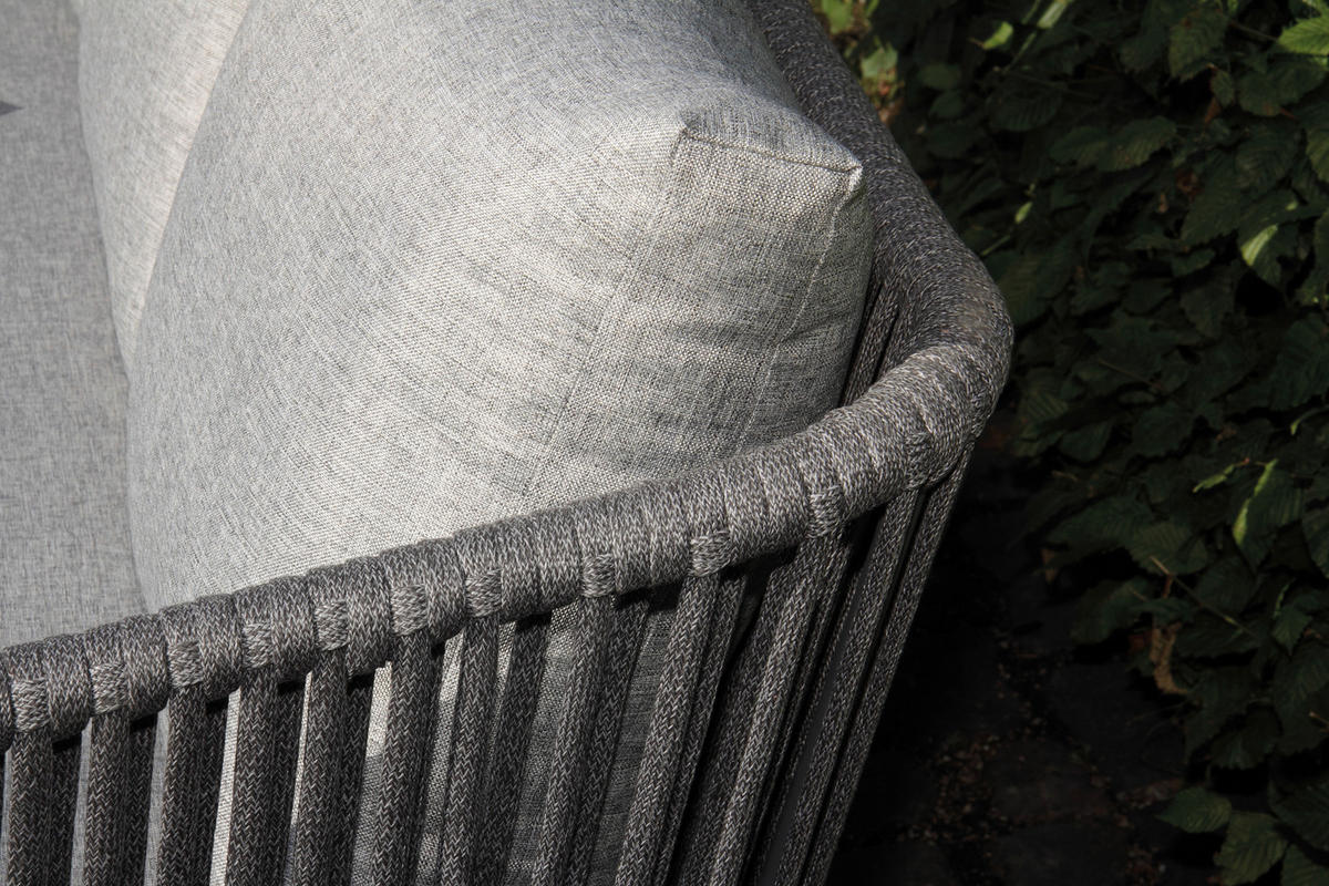 LOUNGEGARNITUR Aluminium  - Dunkelgrau/Anthrazit, MODERN, Kunststoff/Metall (185/65/75cm) - Ambia Garden