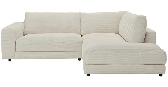 ECKSOFA  in Cord Creme  265/224 cm  - Creme/Schwarz, Design, Kunststoff/Textil (265/224cm) - Hom`in