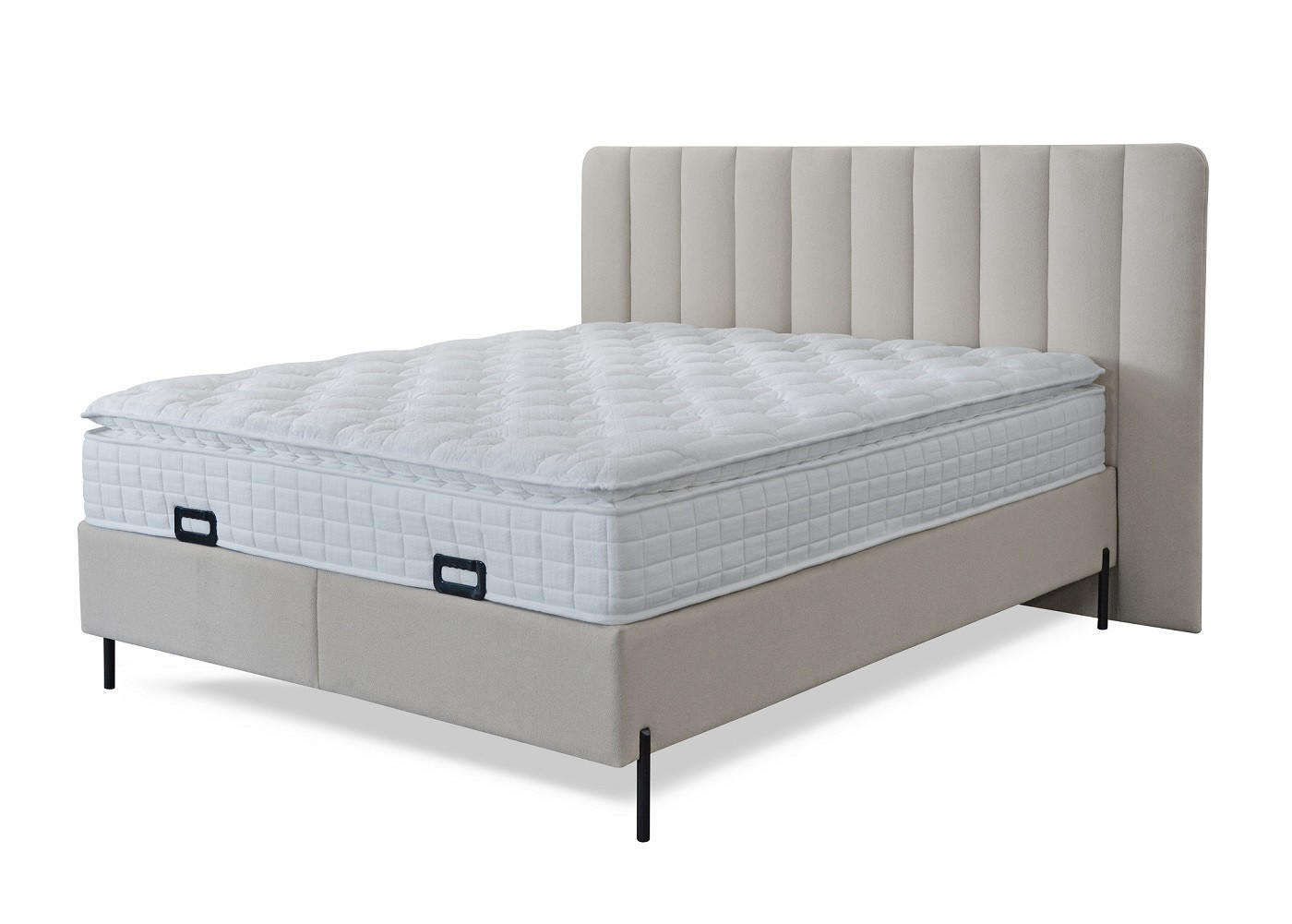 BOX KREVET     bež  - bež/crna, Moderno, drvni materijal/tekstil (160/200cm) - Hom`in