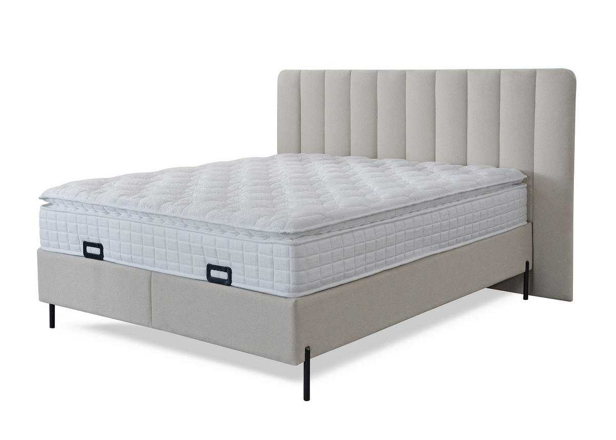 BOX KREVET     bež  - bež/crna, Moderno, drvni materijal/tekstil (160/200cm) - Hom`in