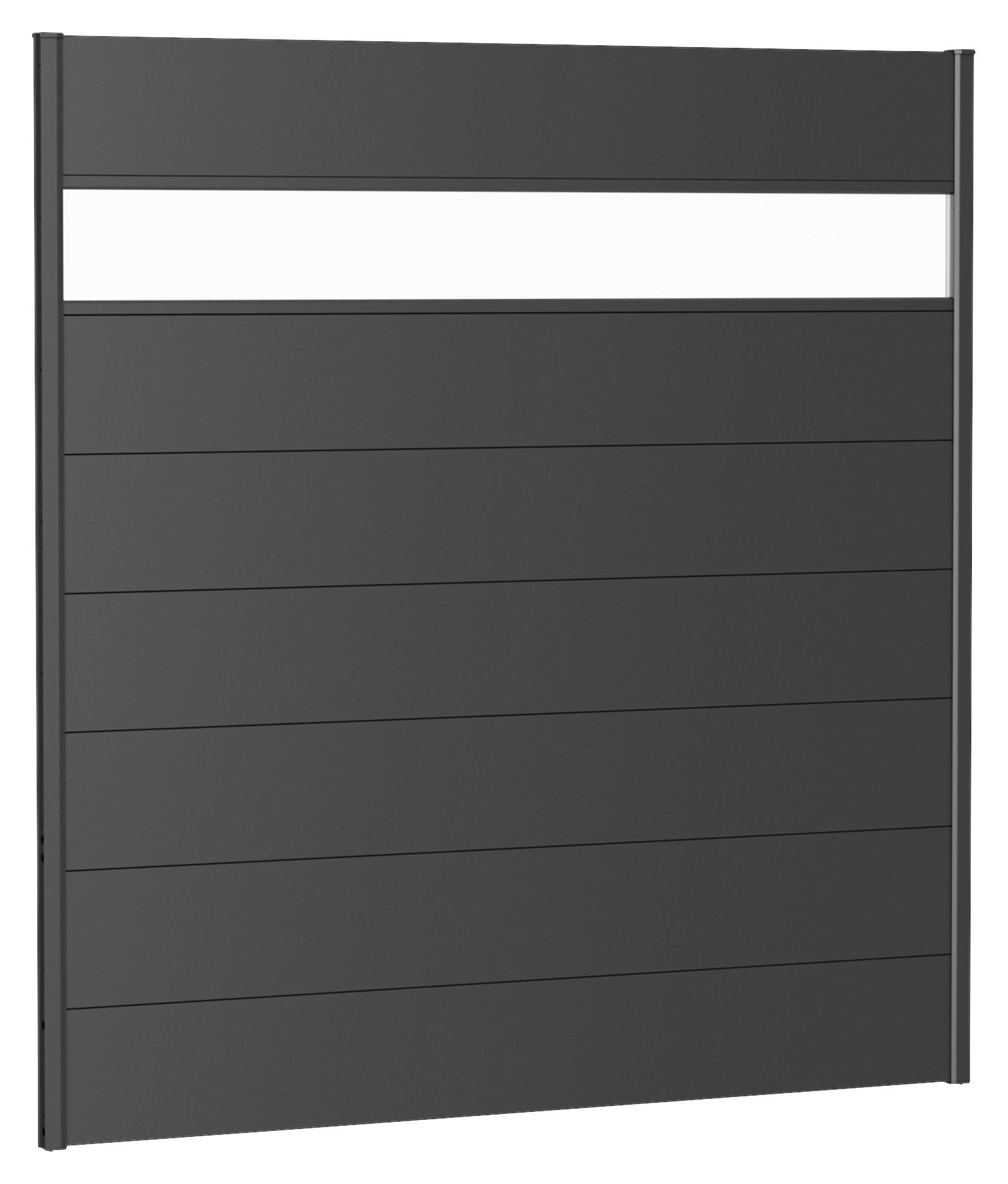 SICHTSCHUTZ - Dunkelgrau, Basics, Kunststoff/Metall (180/182/4,4cm) - Biohort