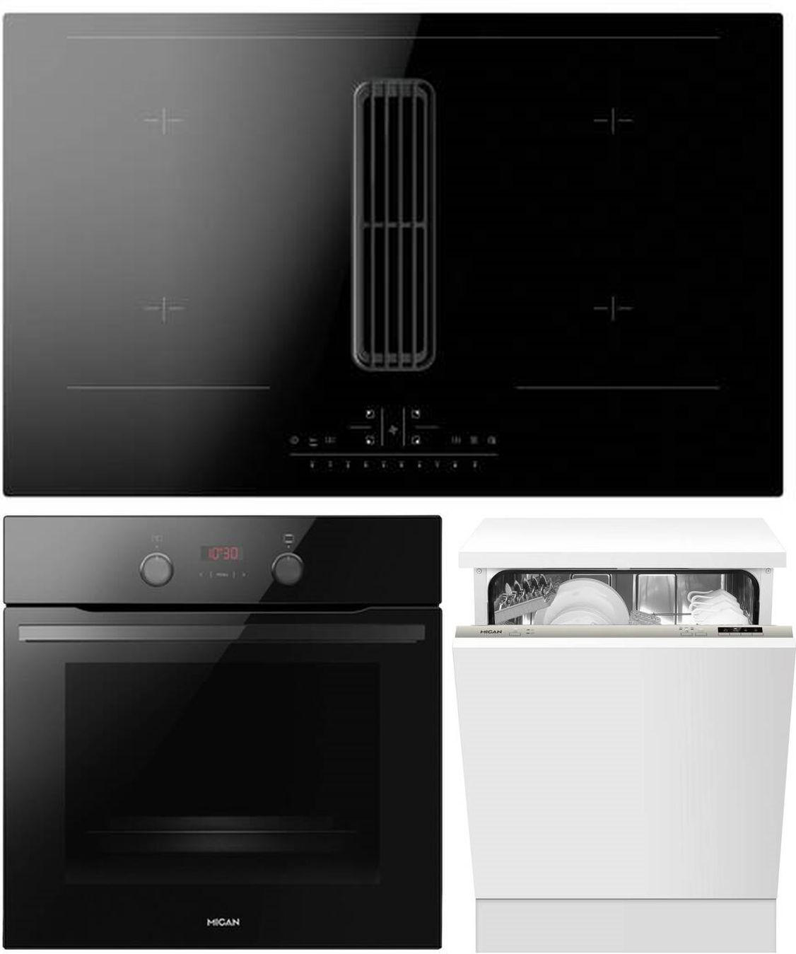 ELEKTROGERÄTESET - Schwarz, Basics, Glas/Metall (60/59,5/55cm) - Mican